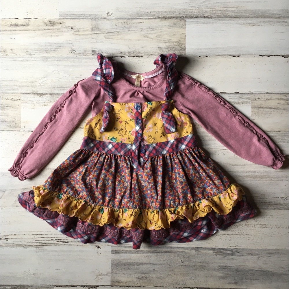 Matilda Jane 2 Piece long sleeve overall dress